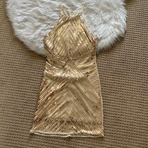 Lulus gold sequin dress